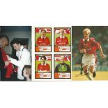 Man, Utd football photo collection. Assortment of sizes. Good Condition. All signed items come