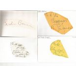 Entertainment signed 6x4 white index card collection. 50 cards. Some have irregular cut pieces