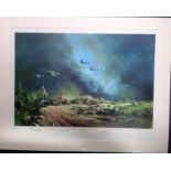 Rocket Firing Typhoon at the Falaise Gap print by Frank Wootton. Signed by Frank Wootton OBE, Air