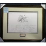 OK1 My Dear Old Hurricane Keith Park original Nicholas Trudgian Pencil drawing. Signed by 37