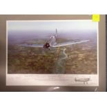 Mission Accomplished print by Phillip West. Signed by Peter Harding, Flt Lt Julian Lowe DFC,