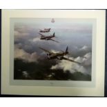 Wellington Signed Robert Taylor Print. Signed just by WW2 Dambuster Bill Townsend 30 x 23 inches