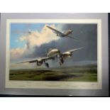 Running the Gauntlet Robert Taylor print. Signed by artist and Major General Donald J Strait,