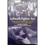 Luftwaffe Fighter Ace by Norbert Hannig hardback book. Vector Fine Arts bookplate signed by