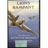 Lions Rampant multisigned book signed by seven 602 Sqn Battle of Britain pilots on bookplate