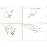 International Football signed 6x4 white index card collection. 70+ cards. Dedicated to Mike or