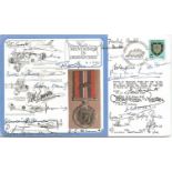 25 Mentioned in Dispatches medal winners signed DM medal cover with inset silk image of the medal.