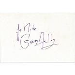 George Melly signed 6x4 white card to Mike or Michael. Name and date written on each card. Comes