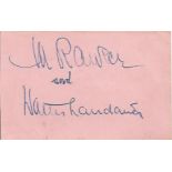 Rawicz and Landauer signed album page. popular piano duo team that performed from 1932 to 1970. Good