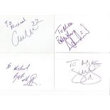 Football signed 6x4 white index card collection. 100+ cards. Dedicated to Mike or Michael. Some of