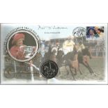 Sir Peter O'Sullivan CBE signed Queen Elizabeth the Queen Mother coin FDC. Benham official cover.