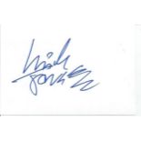 Mick Jones signed 6x4 white card. Good Condition. All signed items come with our certificate of