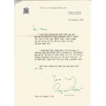 Margaret Thatcher signed typed letter 1976 with Dear Charles in her hand and a clear autograph in