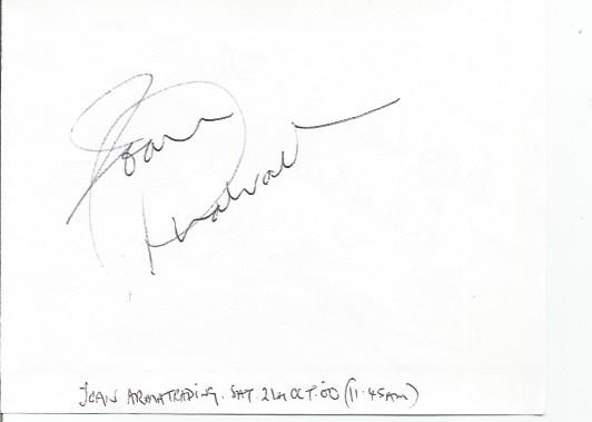 Joan Armatrading signed album page with Simon Williams on reverse. Good Condition. All signed