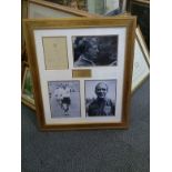 Alf Ramsey, Joe Mercer, Billy Wright autograph presentation. They have each signed on a 1953