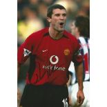 Roy Keane signed 12x8 colour football photo in Man Utd strip. Good Condition. All signed items