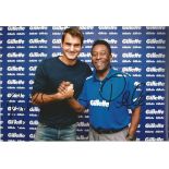 Roger Federer and Pele signed 12x8 colour photo. Good Condition. All signed items come with our