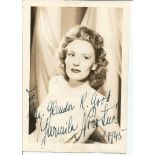 Jarmila Novotna signed small sepia photo. September 23, 1907, in Prague, February 9, 1994, in New