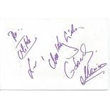 Cheeky Girls signed 6x4 white card to Mike or Michael. Name and date written on each card. Comes