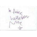 Mick Hucknall signed 6x4 white card to Mike or Michael. Name and date written on each card. Comes