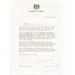 Margaret Thatcher signed typed letter 10 Jan 1980 with Dear Charles in her hand and a clear