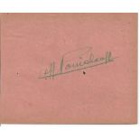 Leff Pouishnoff signed album page. 29 September 1891, 28 May 1959 was a Ukrainian-born pianist and