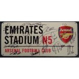 Arsenal Emirates Stadium Street football Multi Signed By Petr Cech, Olivier Giroud, Mersut Ozil,