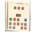 GB used and mint stamp collection. 1800 - 1960s in Green Rosebury loose leaf stomp album. Approx. 86