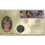 Jennie Bond signed 1997 Diana Princess of Wales official Benham coin FDC. $1 Niue Diana coin