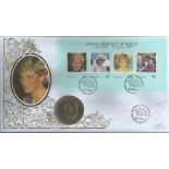 Diana Princess of Wales official Benham coin FDC. Bahamas 31/3/98 postmark, C98/28i. Good Condition.