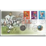 Glenn Hoddle signed Football 1998 s greatest event official Benham coin FDC. 1 franc coin inset.