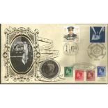 Edward VIII Benham 1996 official Coin FDC PNC. 1996 C96/5 coin cover comm. Two GB stamps Funeral and