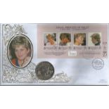 Diana Princess of Wales official Benham coin FDC. British Virgin Islands 31/3/98 postmark, C98/