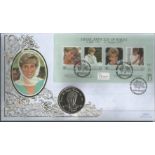 Diana Princess of Wales official Benham coin FDC. Seychelles 31/3/98 postmark, C98/28a. Good