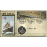 Millvina Dean signed R M S Titanic official Benham coin 1998 FDC. $5 Liberia RMS Titanic coin