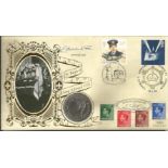 Edward Fox signed Edward VIII Benham 1996 official Coin FDC PNC. 1996 C96/5 coin cover comm. Two