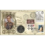 F Naughton GC signed King George VI 1997 Benham Coin official FDC PNC C97/07. Four GB stamps inc