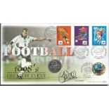 Sol Campbell signed Football 1998 s greatest event official Benham coin FDC. 1 franc coin inset.