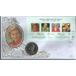 Diana Princess of Wales official Benham coin FDC. Samoa 31/3/98 postmark, C98/28k. Good Condition.