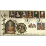 Evi Hale signed Tudors 1997 Benham Coin official FDC PNC C97/06. Full set GB stamps Dover Castle