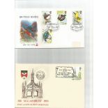 GB FDC cover collection 1980 - 1983. 50+ covers in Red Royal mail cover album. Nice run from 1980