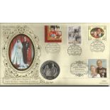 Royal Golden Wedding Benham official coin FDC PNC C97/15. 1997 cover GB. Isle of Man, Jersey,