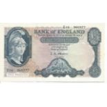 Five Pound UK Blue bank note L O Brien Cashier number E16 366577. Excellent condition. Good