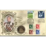 Edward VIII Benham 1996 official Coin FDC PNC. 1996 C96/5 coin cover comm. Two GB stamps