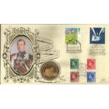 Edward VIII Benham 1996 official Coin FDC PNC. 1996 C96/5 coin cover comm. Two GB stamps