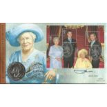 Johnny Jones signed 100th Birthday celebration HM Queen Elizabeth the Queen Mother Coin Benham