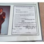 Sammy Davis Jnr autograph, printed ABC contract and rider signed by Sammy Davis Jnr in black