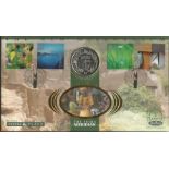 People & Place, the prime Meridian Coin Benham Official FDC PNC. 1 dollar coin inset. 6/6/00