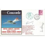 London, Grand Cayman, London British Airways Crew signed Concorde flown cover. London, Grand Cayman,