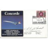 London, Singapore British Airways Crew signed Concorde flown cover. 1st Scheduled Comm. Serv.